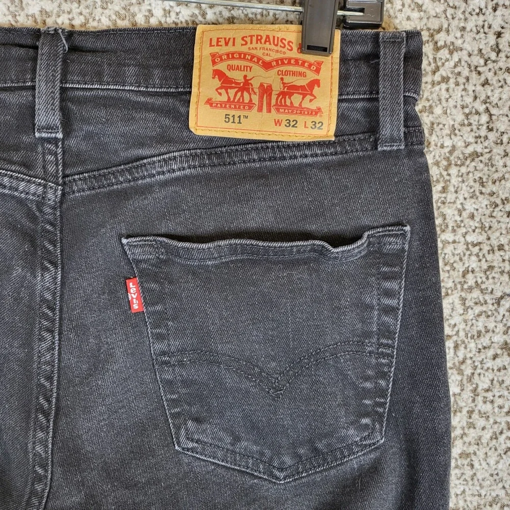 Levi's 511 Slim Fit Jeans Men's W32 L32‎ (Fits 31x31) Black Denim Pants